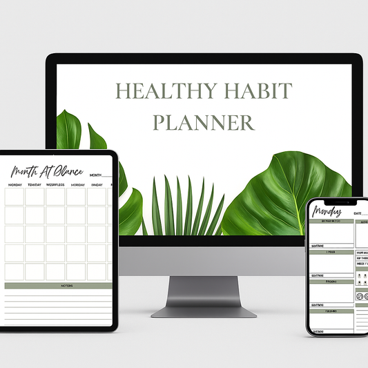 The Ultimate Digital Healthy Habit Planner Month-At-A-Glance Journal