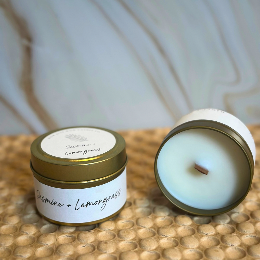 Jasmine and Lemongrass Soy Candle for Relaxation and Rebalancing