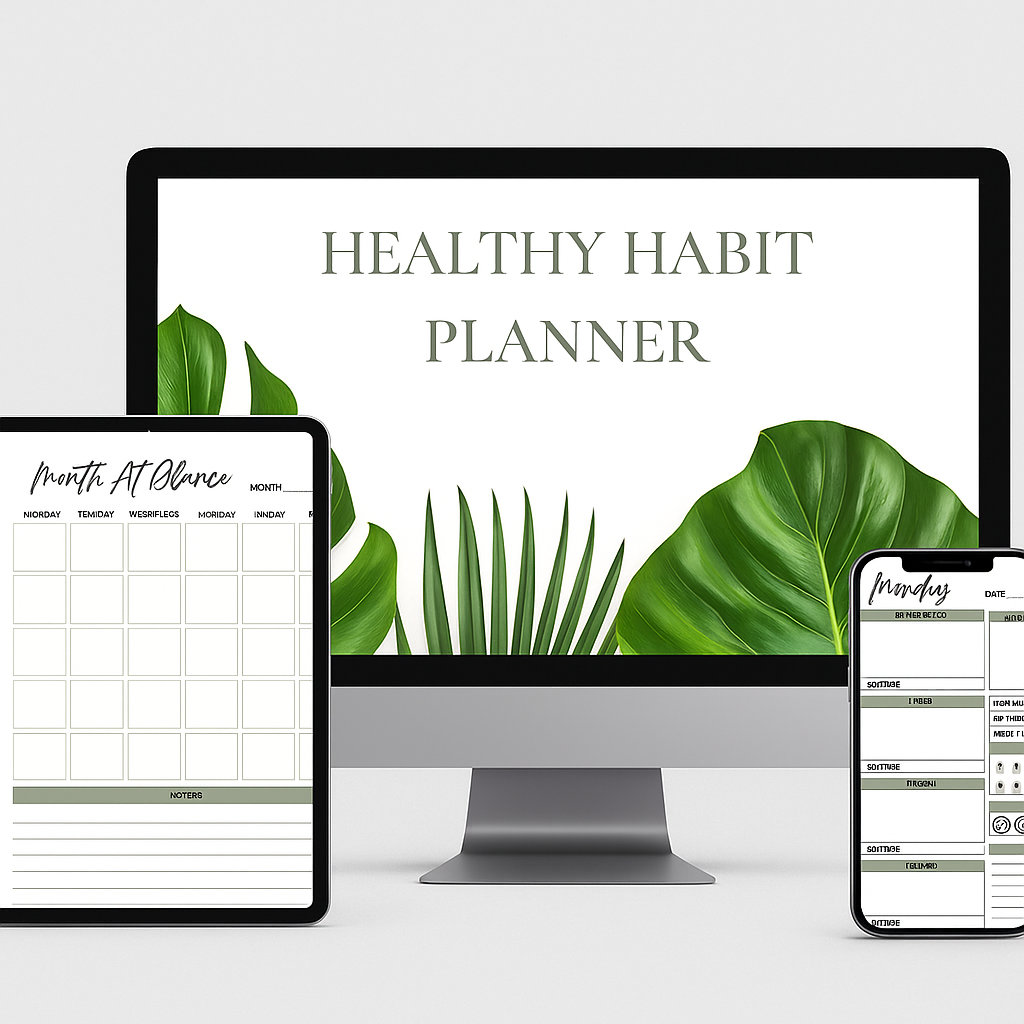 The Ultimate Digital Healthy Habit Planner Month-At-A-Glance Journal