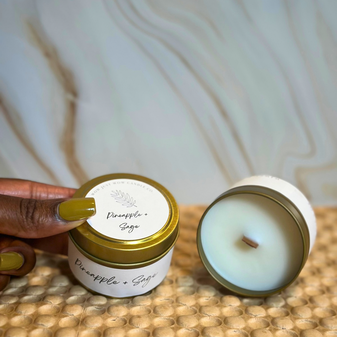 Pineapple and Sage Soy Candle for a Refreshing  Escape