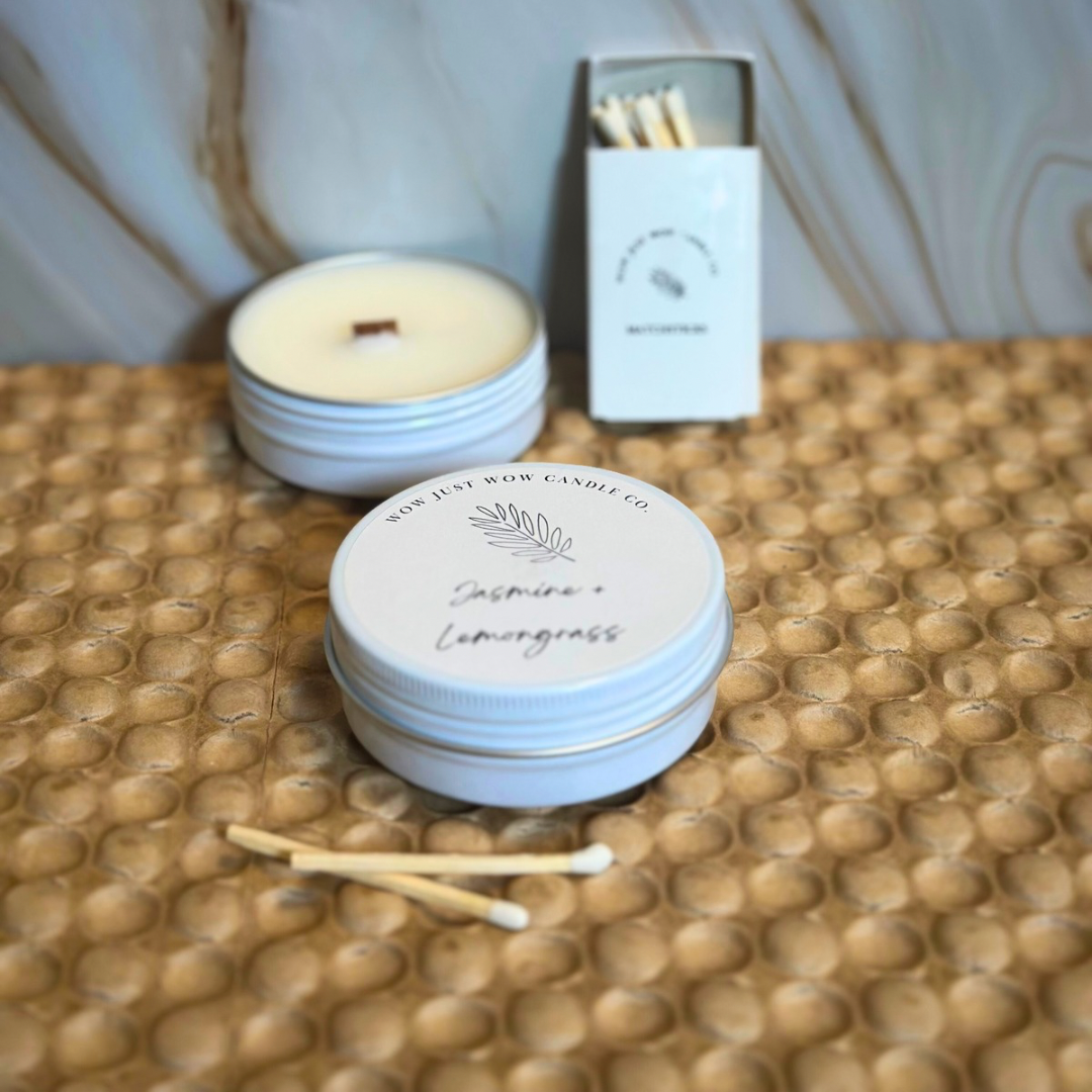 Jasmine and Lemongrass Soy Candle for Relaxation and Rebalancing