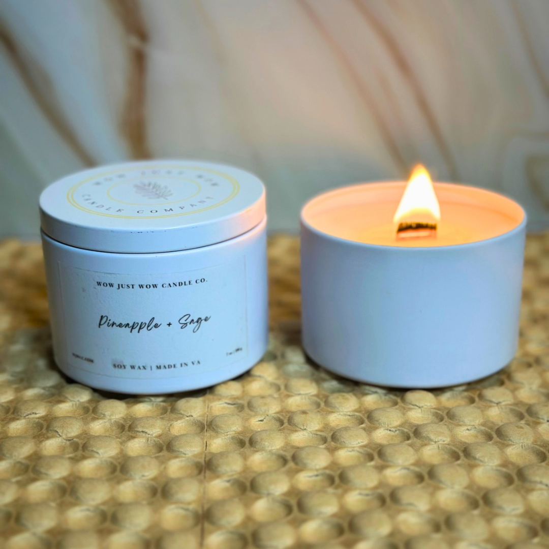 Pineapple and Sage Soy Candle for a Refreshing  Escape